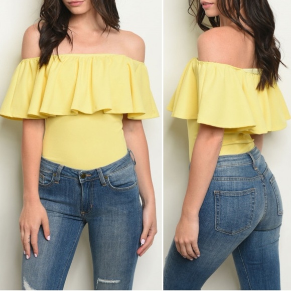 OFF SHOULDER RUFFLE BODYSUIT - Picture 8 of 9